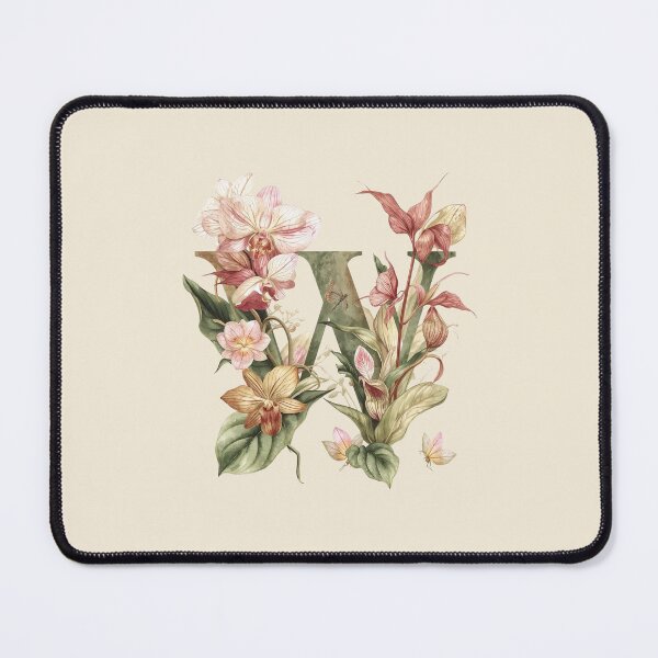 Item preview, Elegant Botanical Letter W Monogram – Floral Orchid & Butterfly Illustration | Nature-Inspired Aesthetic Decor designed and sold by AmenAlways.