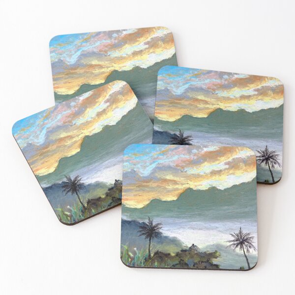 Item preview, Hawaiian Daybreak: Pastel Skies and Island Shores designed and sold by QamarART Paintings.