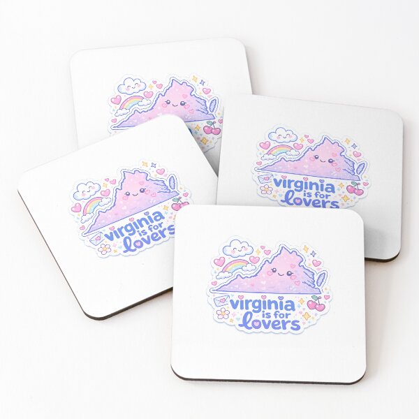 Item preview, Virginia Is for Lovers Cute Kawaii State Map designed and sold by Aryabek.
