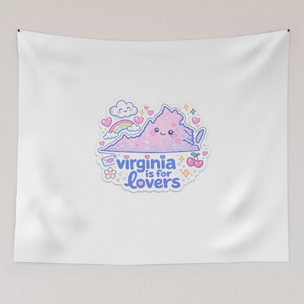 Item preview, Virginia Is for Lovers Cute Kawaii State Map designed and sold by Aryabek.