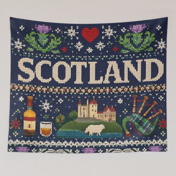 Item preview, Scotland holiday symbols, travel, cozy knitting pattern designed and sold by Mauswohn.