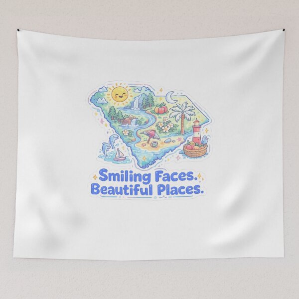 Item preview, Smiling Faces Beautiful Places North Carolina Scenic Map designed and sold by Aryabek.