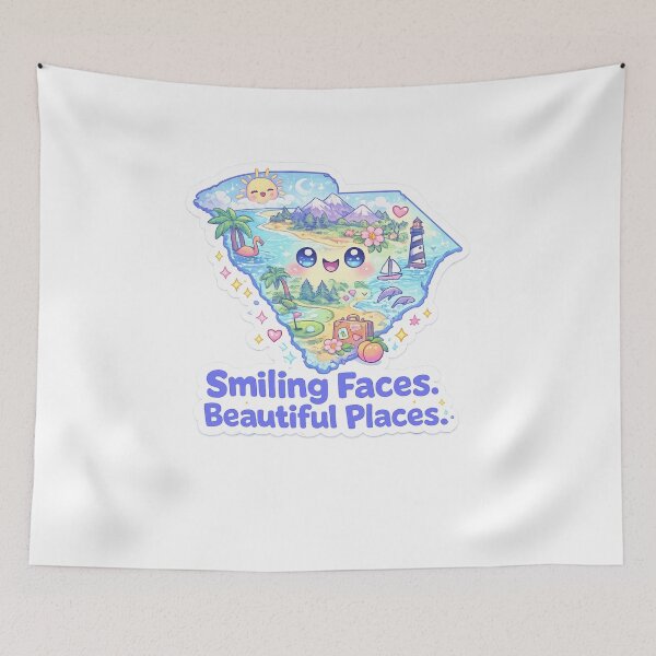 Item preview, Smiling Faces Beautiful Places South Carolina Scenic Map designed and sold by Aryabek.