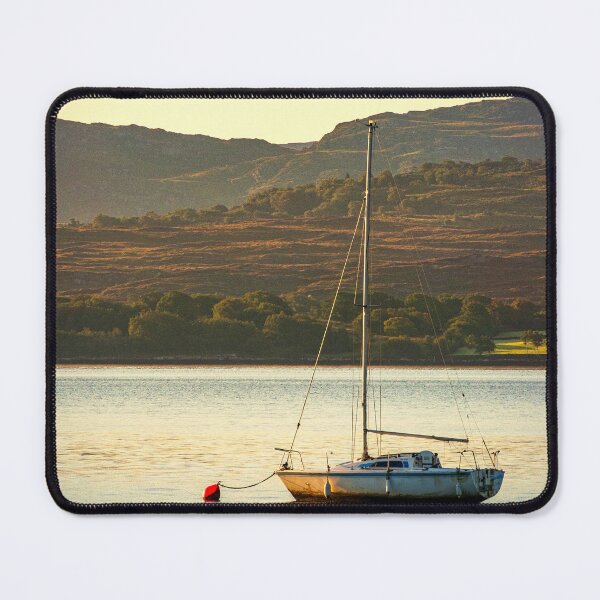 Item preview, Moored Sailboat at Sunset (Kenmare Bay) Landscape Poster Photography  designed and sold by TheHikersEye.