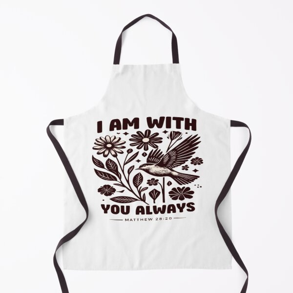 Item preview, Uplifting “I Am With You Always” Bible Verse Art with Floral Bird Illustration for Faith & Inspiration designed and sold by Bright Nest Studio.