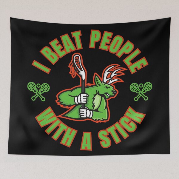 Item preview, I Beat People With A Stick – Funny Sports Humor Tee & Gifts | Lacrosse Pool Billiards Design designed and sold by Teetreasure2.