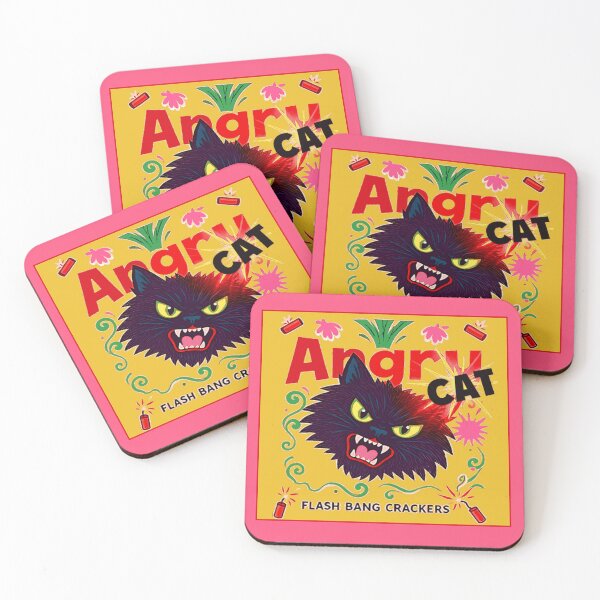 Item preview, Angry Cat Supercharged Flash Bang Crackers - Vintage Fireworks designed and sold by Corinne Alexa Jackson.