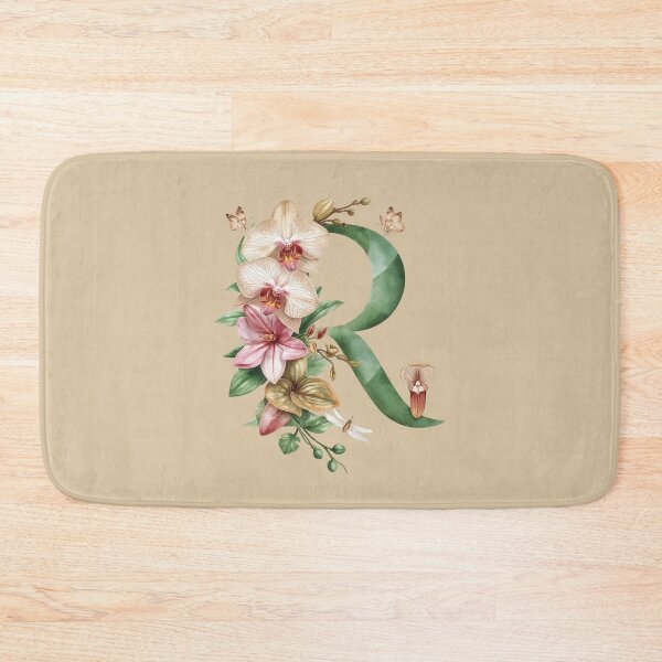 Item preview, Elegant Botanical Letter R Monogram – Floral Orchid & Butterfly Illustration | Nature-Inspired Aesthetic Decor designed and sold by AmenAlways.