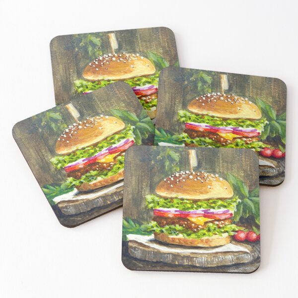 Item preview, The Artisanal Bun: A Gouache Burger Study designed and sold by QamarART Paintings.
