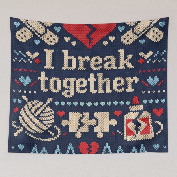 Item preview, I break together Denglisch saying knitting pattern design designed and sold by Mauswohn.
