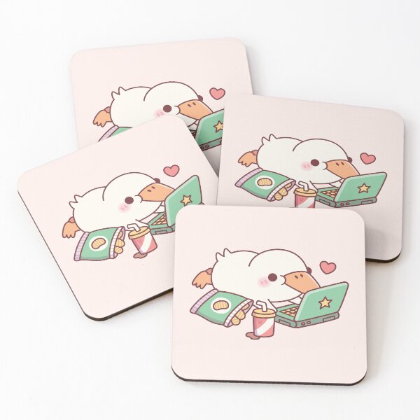 Item preview, Cute Duck Chilling With Laptop And Potato Chips designed and sold by rustydoodle.