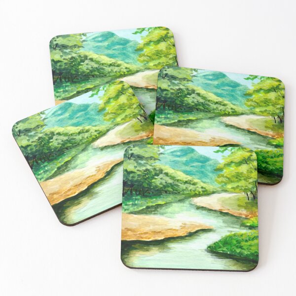 Item preview, Forest Whisper: The Hidden Stream in Gouache designed and sold by QamarART Paintings.