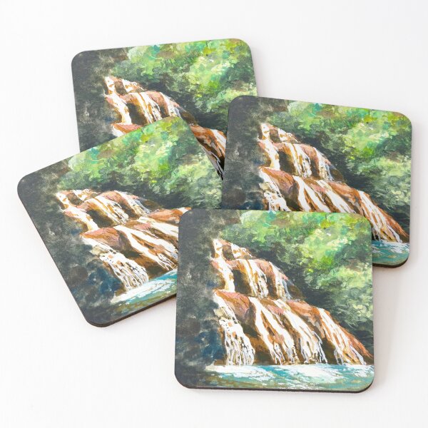 Item preview, Cascading Serenity: The Triple Tiered Falls designed and sold by QamarART Paintings.