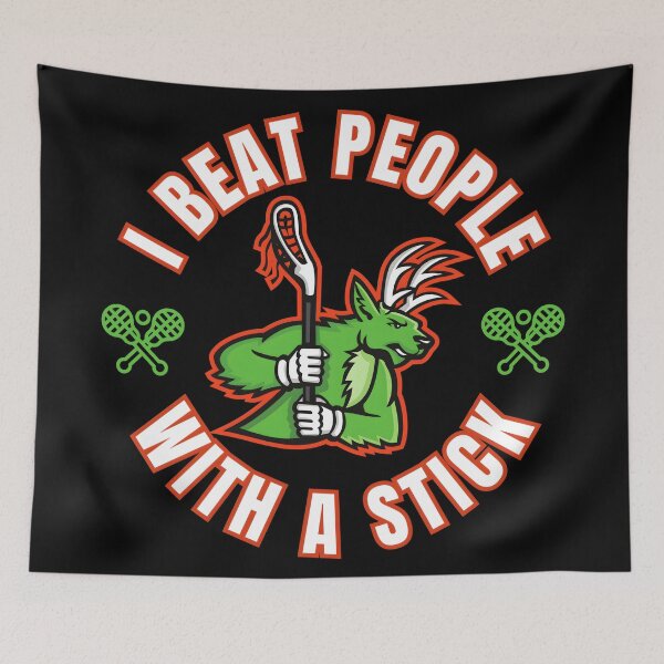 Item preview, I Beat People With A Stick – Funny Sports Humor Tee & Gifts | Lacrosse Pool Billiards Design designed and sold by Teetreasure2.