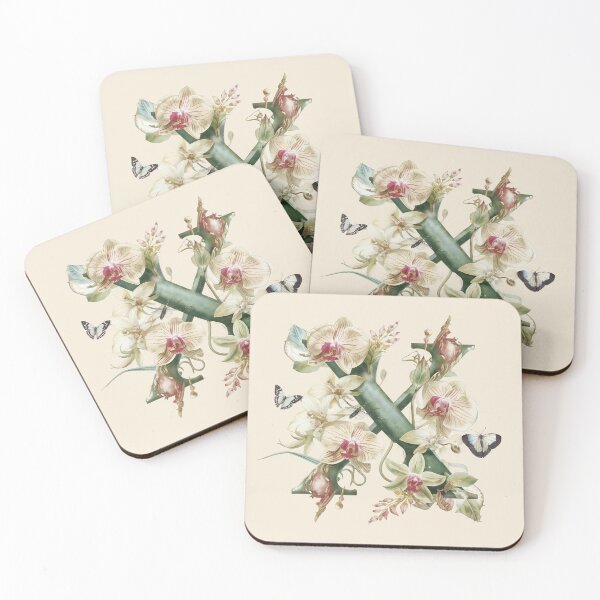 Item preview, Elegant Botanical Letter X Monogram – Floral Orchid & Butterfly Illustration | Nature-Inspired Aesthetic Decor designed and sold by AmenAlways.