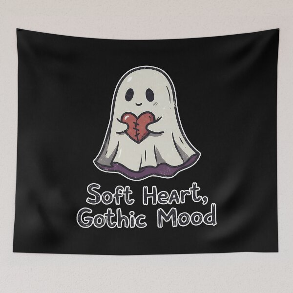 Item preview, Cute Ghost Holding Broken Heart – Soft Gothic Kawaii Aesthetic Spooky Mood Art designed and sold by cr6zym1nd.