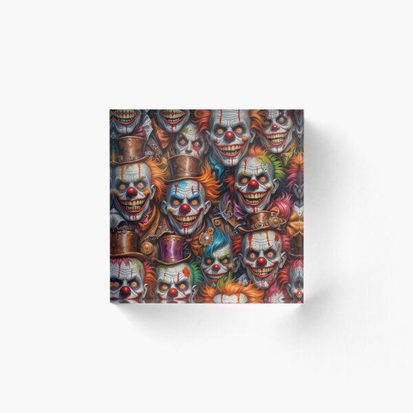 Artikelvorschau, Stilisiertes Zombie-Mengenmuster – Gruselige Clowns entworfen und verkauft von Fabricbella.