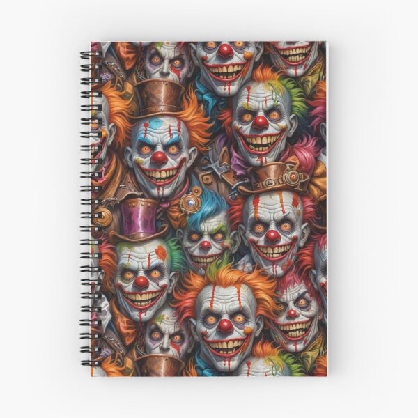 Item preview, Stylized Zombie Crowd Pattern – Creepy Clowns designed and sold by Fabricbella.