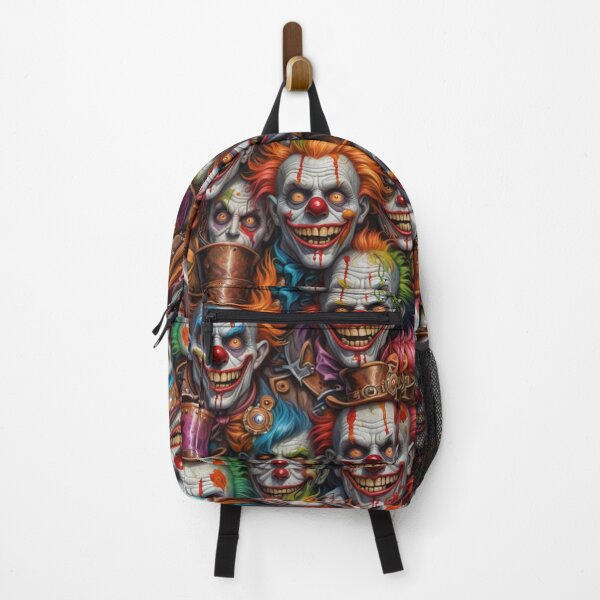 Item preview, Stylized Zombie Crowd Pattern – Creepy Clowns designed and sold by Fabricbella.