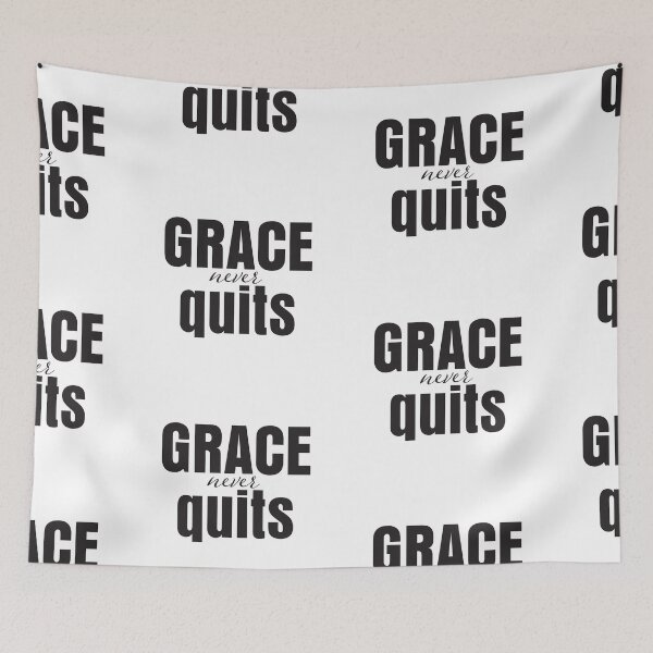 Item preview, Grace Never Quits – Christian Faith Typography T-Shirt Design designed and sold by CrossCrafted.