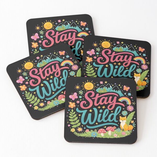 Item preview, Stay Wild - Cute Nature Illustration with Fox and Rainbow designed and sold by DrukNaStyl.