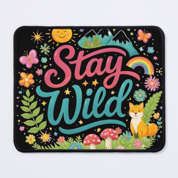 Item preview, Stay Wild - Cute Nature Illustration with Fox and Rainbow designed and sold by DrukNaStyl.