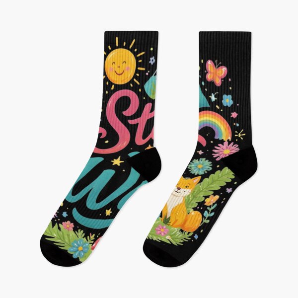 Item preview, Stay Wild - Cute Nature Illustration with Fox and Rainbow designed and sold by DrukNaStyl.