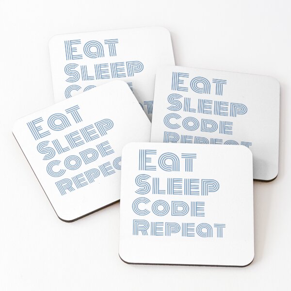 Item preview, Eat Sleep Code Repeat - Retro Blue Typography Design designed and sold by WalidRhedifa.