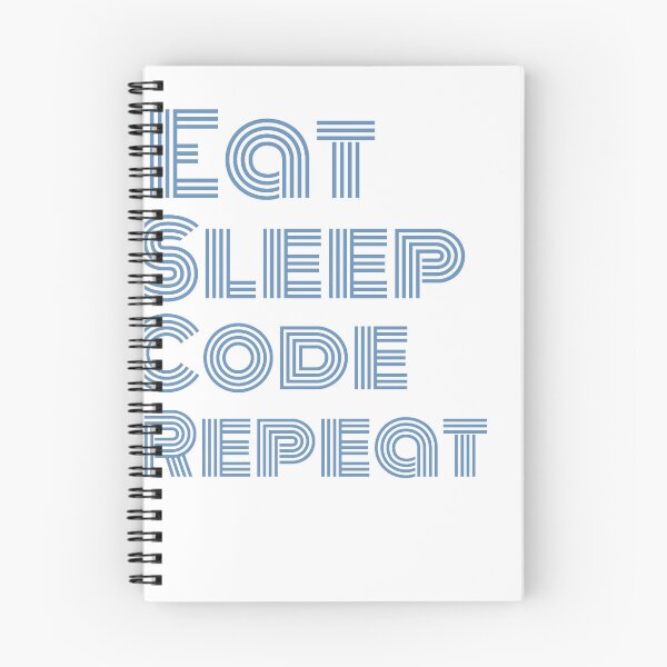Item preview, Eat Sleep Code Repeat - Retro Blue Typography Design designed and sold by WalidRhedifa.