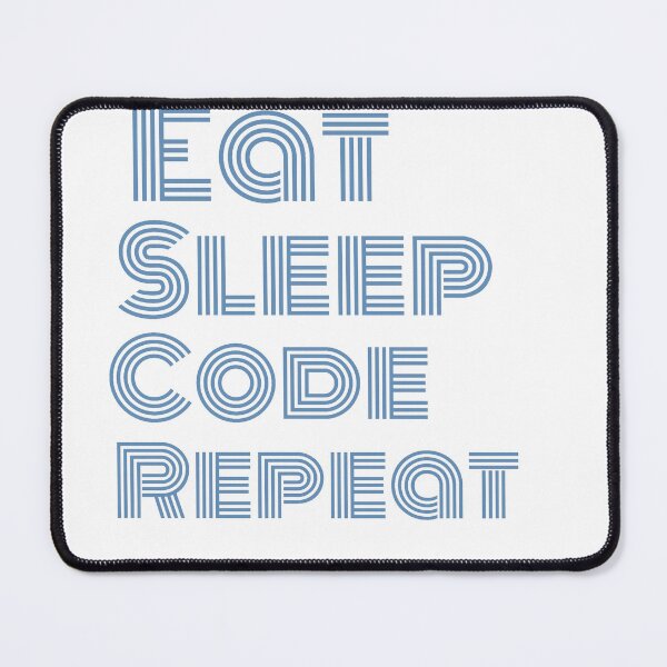 Item preview, Eat Sleep Code Repeat - Retro Blue Typography Design designed and sold by WalidRhedifa.