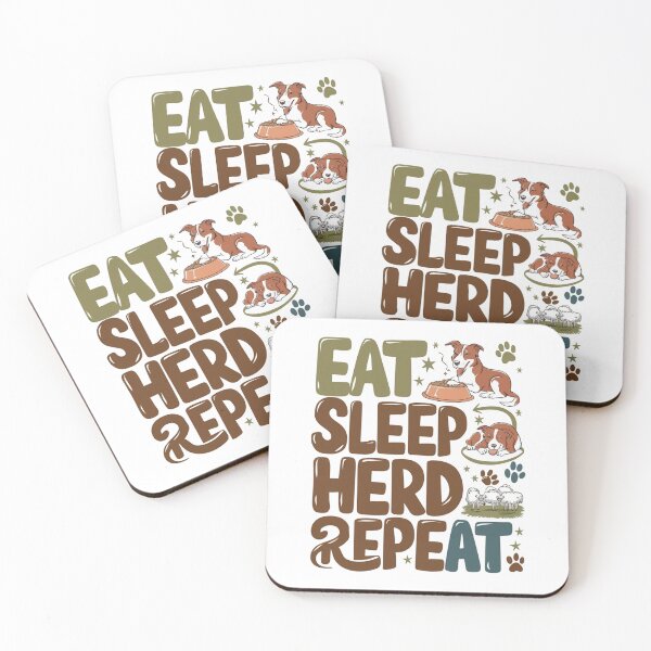 Item preview, Eat Sleep Herd Repeat – Funny Australian Kelpie Dog Lover Design designed and sold by Globalcitytees.