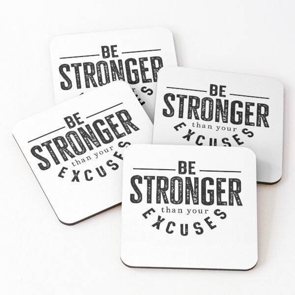 Item preview, Be Stronger Than Your Excuses – Motivational Typography Design designed and sold by Mavriboy.