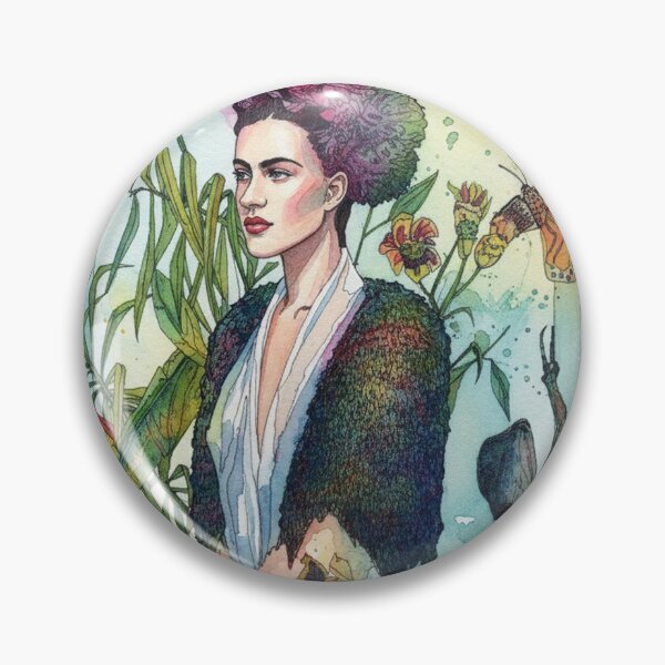 Item preview, Watercolor Painting on Paper of woman on a frame with flowes and butterfly designed and sold by Berlin-D-Prs.