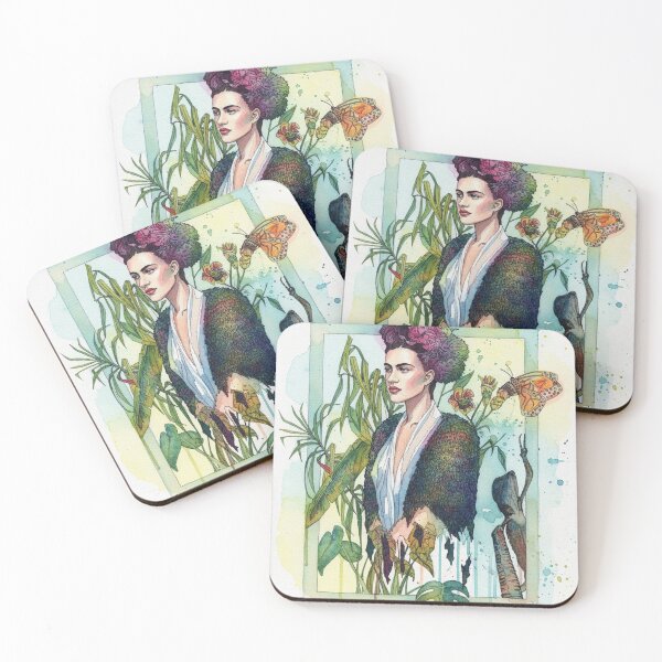 Item preview, Watercolor Painting on Paper of woman on a frame with flowes and butterfly designed and sold by Berlin-D-Prs.