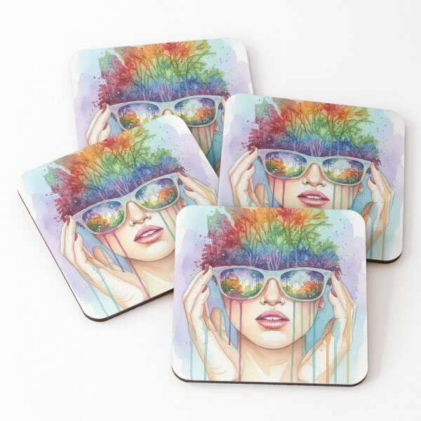 Item preview, Watercolor Painting on Paper of woman wearing Glass designed and sold by Berlin-D-Prs.