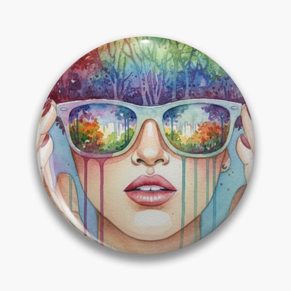 Item preview, Watercolor Painting on Paper of woman wearing Glass designed and sold by Berlin-D-Prs.