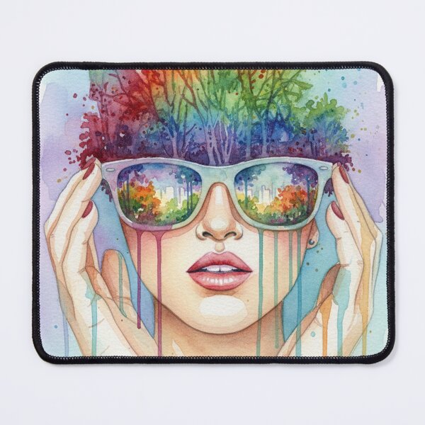 Item preview, Watercolor Painting on Paper of woman wearing Glass designed and sold by Berlin-D-Prs.