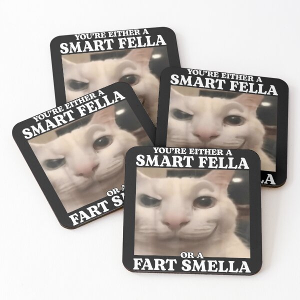 Item preview, You're Either a Smart Fella or a Fart Smella Funny Cat Meme T-Shirt designed and sold by SAPAIDART.