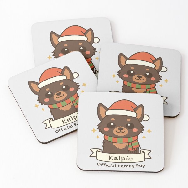 Item preview, Kelpie Christmas Dog – Cute Kelpie Wearing Santa Hat | Official Family Pup Holiday Art designed and sold by Globalcitytees.