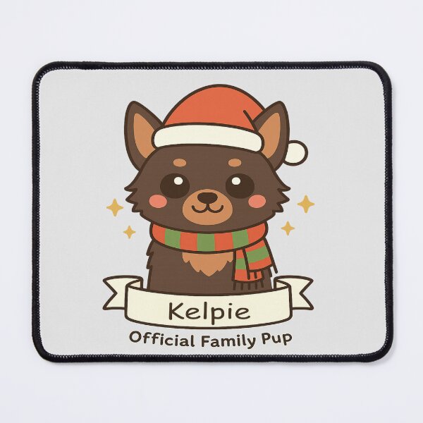 Item preview, Kelpie Christmas Dog – Cute Kelpie Wearing Santa Hat | Official Family Pup Holiday Art designed and sold by Globalcitytees.