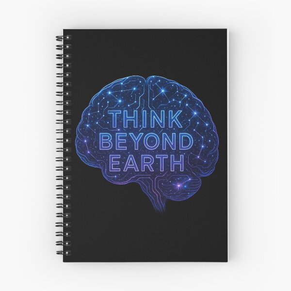 Item preview, Think Beyond Earth - Futuristic Cosmic Brain Circuit Design designed and sold by MKreative Studio.