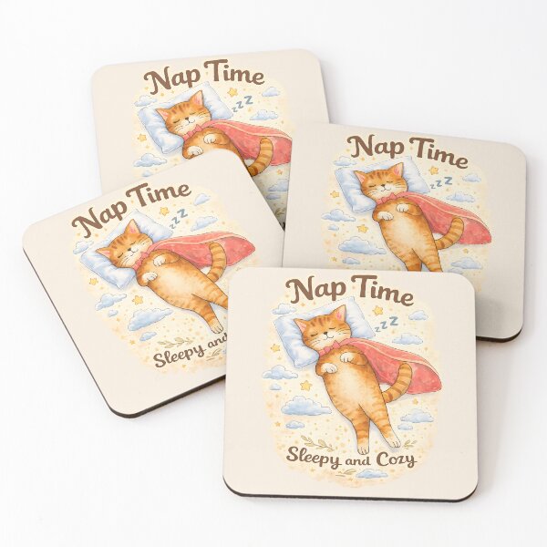 Item preview, Nap Time – Sleepy and Cozy Cat Watercolor Illustration designed and sold by blankTeeShirt.