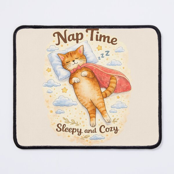 Item preview, Nap Time – Sleepy and Cozy Cat Watercolor Illustration designed and sold by blankTeeShirt.