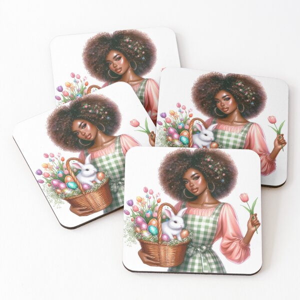 Item preview, Easter black woman design, Easter Afro Girl, Cute black girl, Spring Easter Sublimation. designed and sold by gabrielakrall.