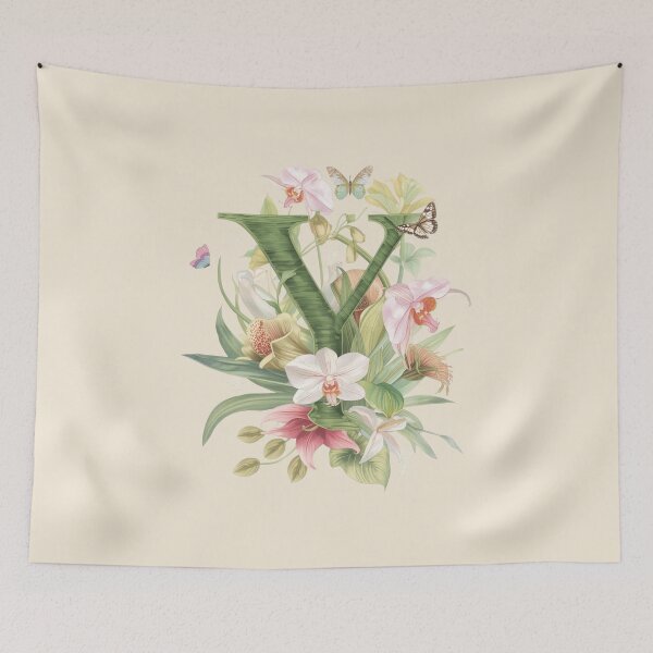 Item preview, Elegant Botanical Letter Y Monogram – Floral Orchid & Butterfly Illustration | Nature-Inspired Aesthetic Decor designed and sold by AmenAlways.