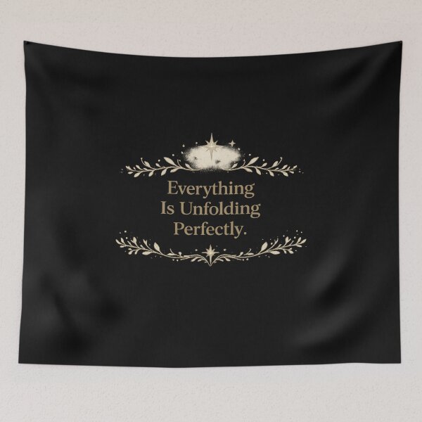 Item preview, Everything Is Unfolding Perfectly – Spiritual Affirmation Quote Design designed and sold by MSTextVibe.