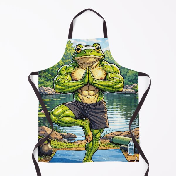Item preview, Muscular Frog Yoga Tree Pose – Funny Fitness Zen Illustration designed and sold by Dominik1994.