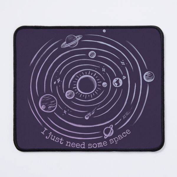 Item preview, I Just Need Some Space - Cute Purple Solar System Doodle designed and sold by Tattyarts.