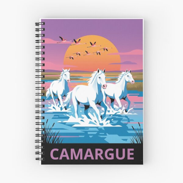 Item preview, Camargue – Wild Horses Neo-Retro Illustration designed and sold by jlg-creative.