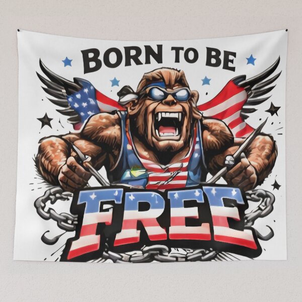 Item preview, Bigfoot American Pride - Born To Be Free designed and sold by DrukNaStyl.